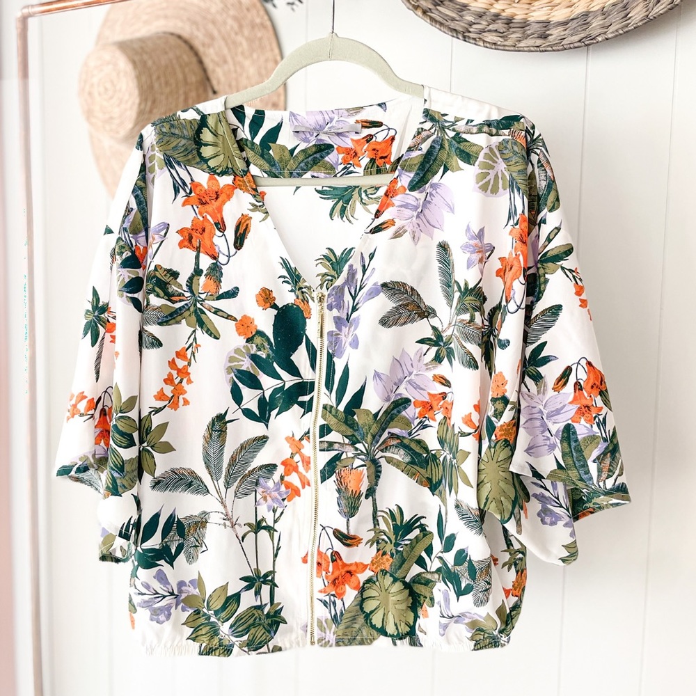 Andrew Marc Tropical Zip-Up Jacket